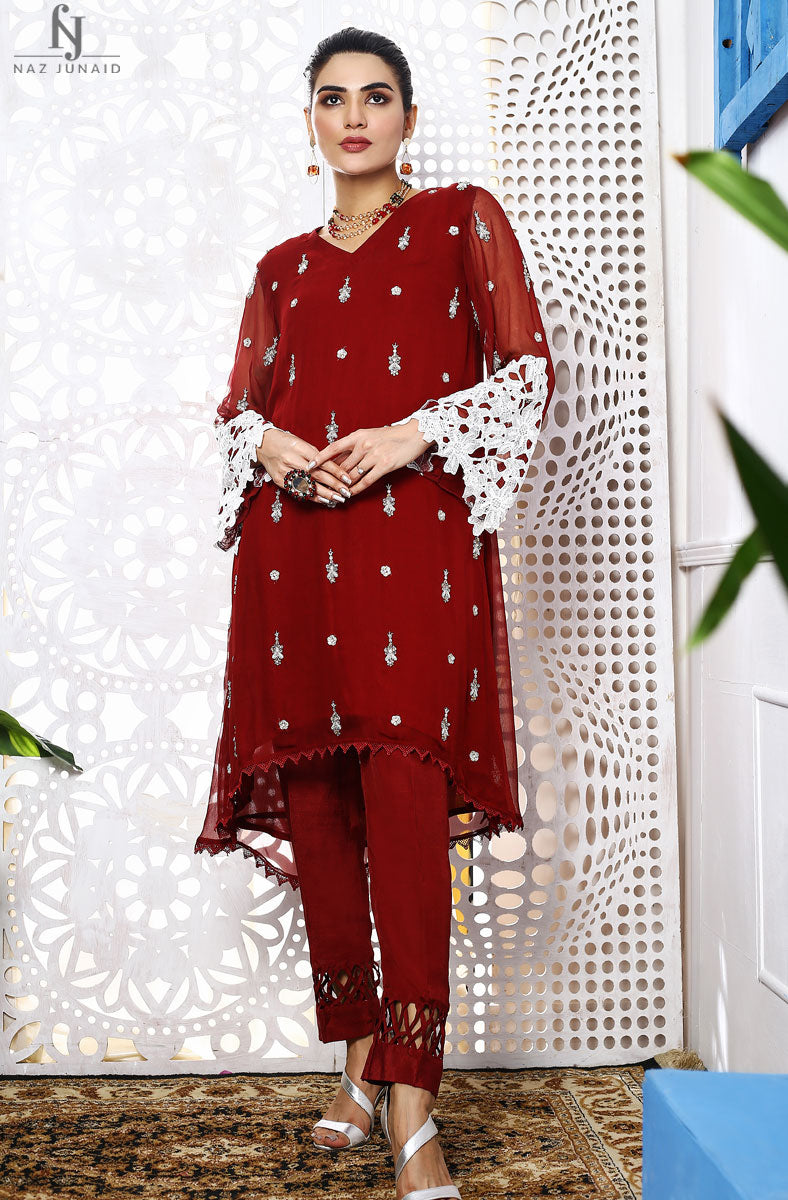 Ruby Red pakistani dress designs usa – NazJunaid