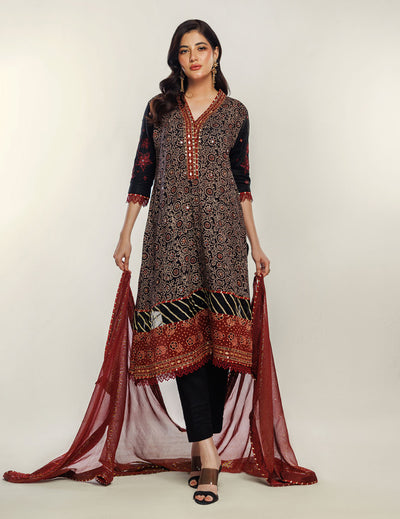 Ajrak Kameez designs