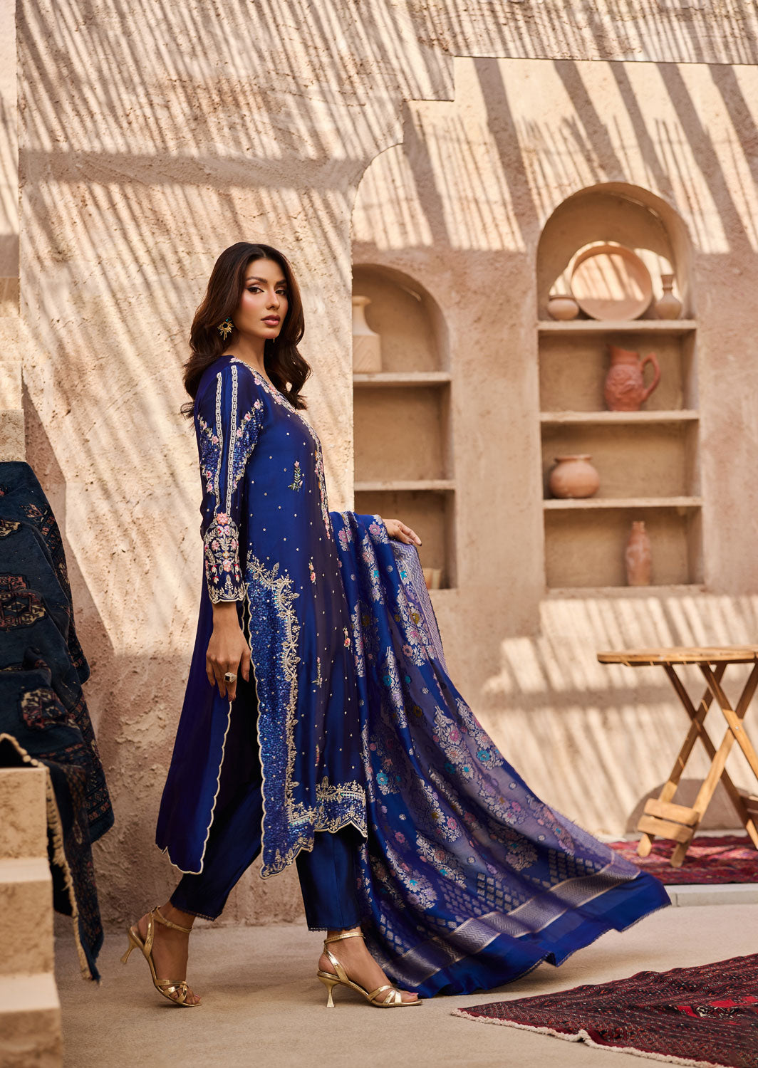 blue color pakistani dresses Blue Kameez pakistani dress designs XL