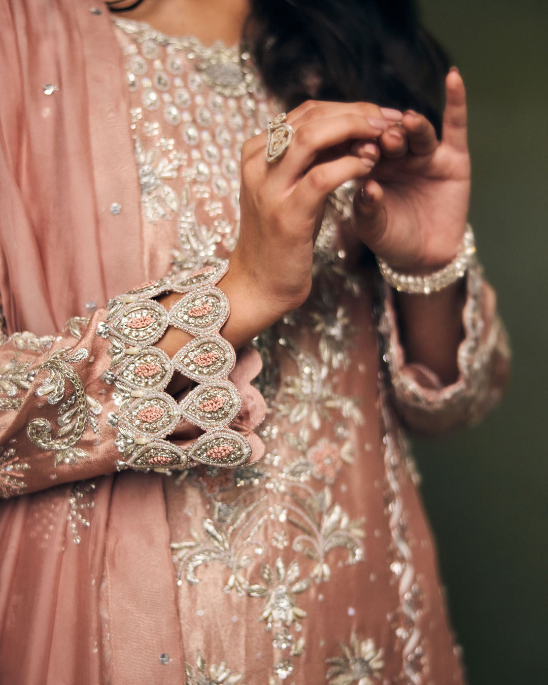 Pakistani long kameez dress, designer wear XXL