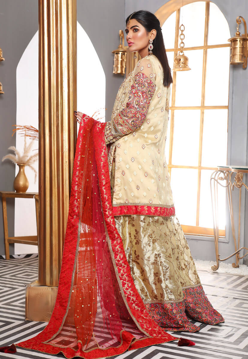 white christmas dresses Pakistani Bridal Dress L
