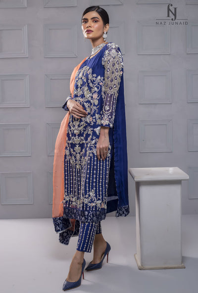 Blue dress pakistani